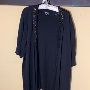 APT.9 Women’s black sweater jacket with with sequin edging